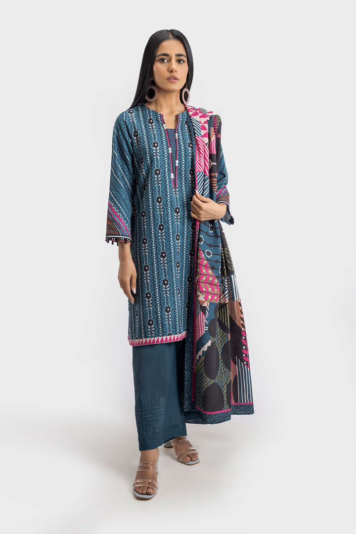 Teal | Unstitched | Khaddar