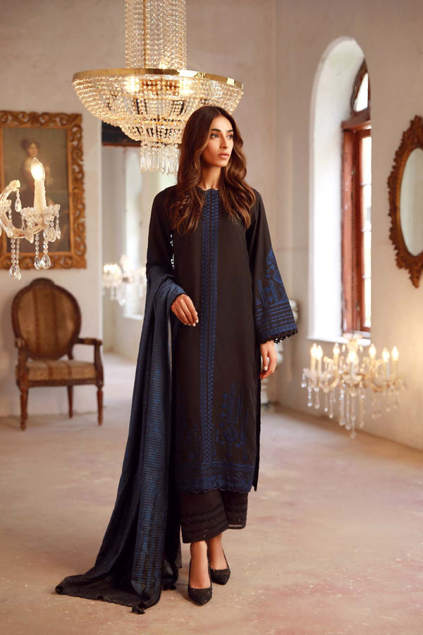 Embroidered Slub Lawn 3 Piece
