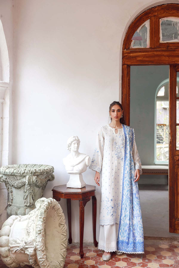 Embroidered Slub Lawn 3 Piece