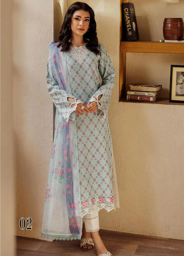 RajBari Amari Embroidered Lawn Jacquard Unstitched 3Pc Suit D-02