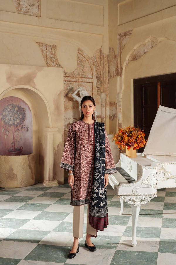 Printed Khaddar 3 Piece