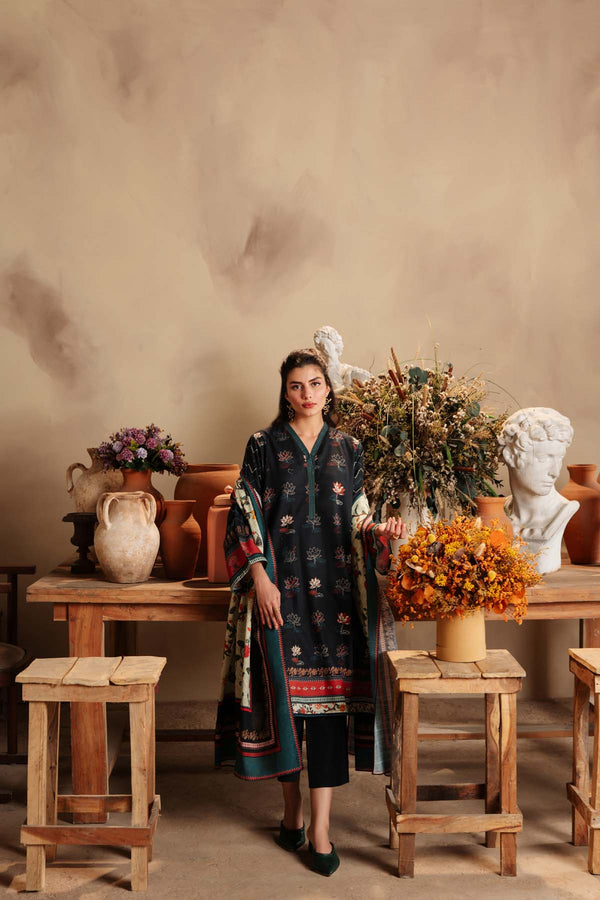 Printed Khaddar 3 Piece