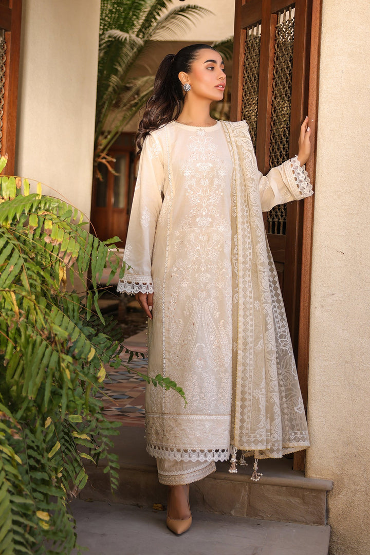 Embroidered | Unstitched 3pcs | Beige